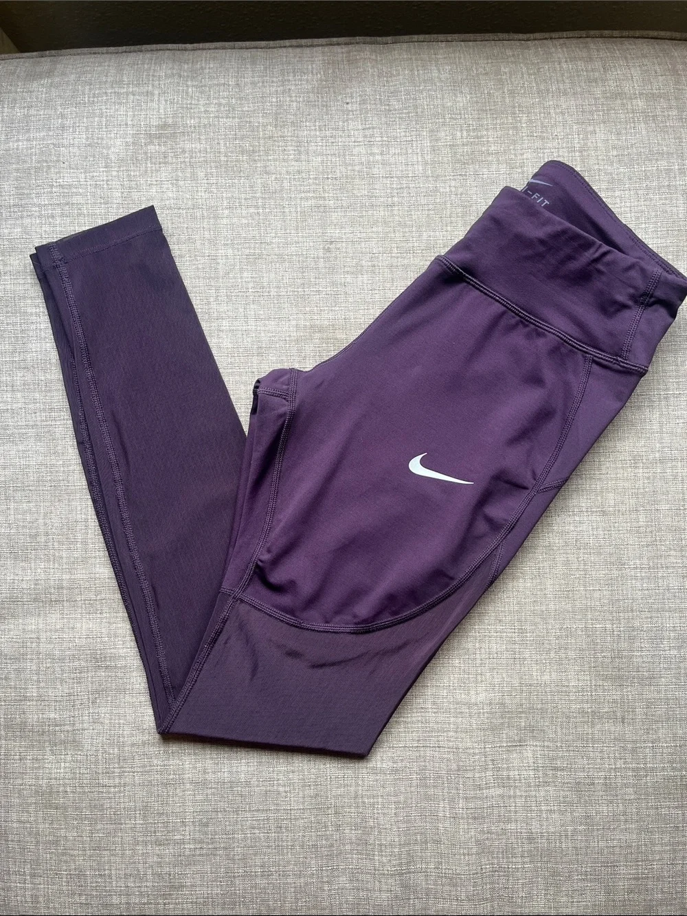 Nike Running Dri-Fit Sheer Full Length Leggings Athletic Purple S